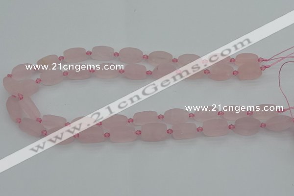 CRQ232 15.5 inches 9*16mm oval rose quartz beads wholesale