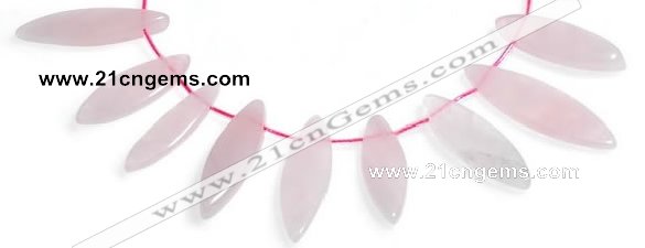 CRQ24 multi sizes flat rice shape rose quartz beads wholesale