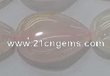 CRQ241 15.5 inches 18*25mm flat teardrop rose quartz beads