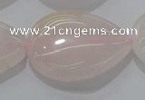 CRQ242 15.5 inches 22*30mm flat teardrop rose quartz beads