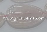 CRQ243 15.5 inches 30*40mm flat teardrop rose quartz beads