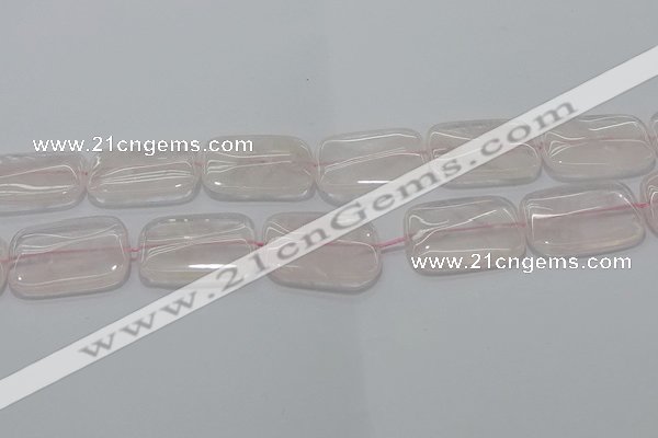 CRQ246 15.5 inches 18*25mm rectangle rose quartz beads wholesale