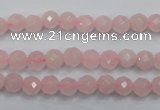 CRQ261 15.5 inches 6mm faceted round rose quartz beads