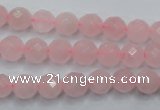 CRQ263 15.5 inches 8mm faceted round rose quartz beads