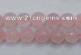 CRQ264 15.5 inches 10mm faceted round rose quartz beads