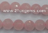 CRQ266 15.5 inches 12mm faceted round rose quartz beads