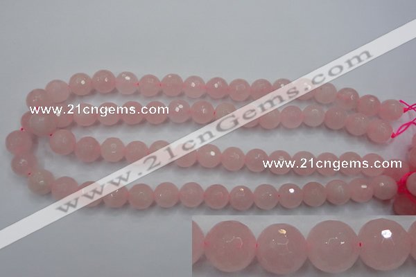 CRQ266 15.5 inches 12mm faceted round rose quartz beads