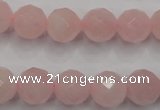 CRQ267 15.5 inches 12mm faceted round rose quartz beads