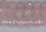 CRQ281 15.5 inches 6mm faceted round rose quartz beads wholesale