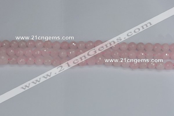 CRQ281 15.5 inches 6mm faceted round rose quartz beads wholesale