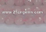 CRQ282 15.5 inches 8mm faceted round rose quartz beads wholesale