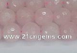 CRQ283 15.5 inches 10mm faceted round rose quartz beads wholesale