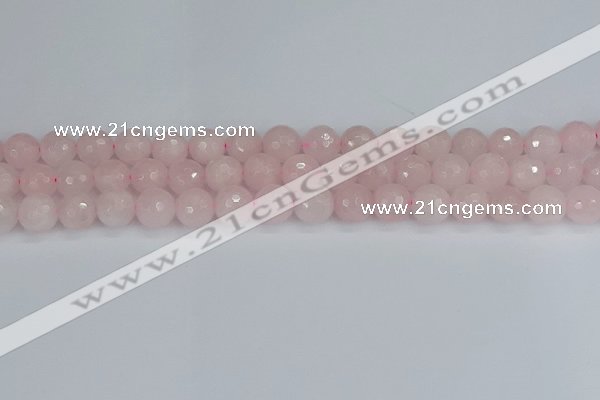 CRQ283 15.5 inches 10mm faceted round rose quartz beads wholesale