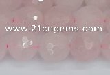 CRQ284 15.5 inches 12mm faceted round rose quartz beads