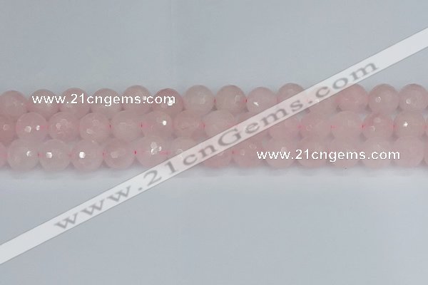 CRQ284 15.5 inches 12mm faceted round rose quartz beads