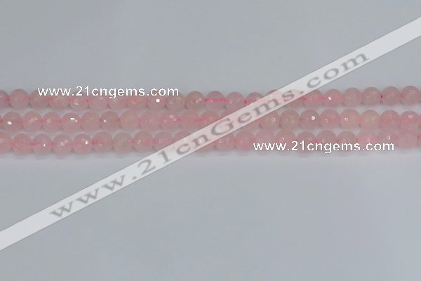 CRQ289 15.5 inches 6mm faceted round rose quartz gemstone beads