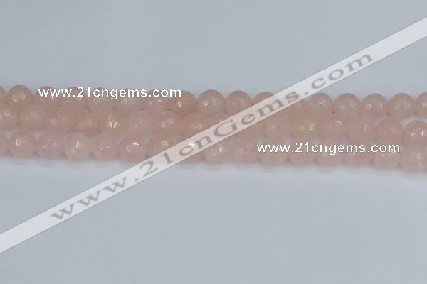 CRQ291 15.5 inches 10mm faceted round rose quartz gemstone beads