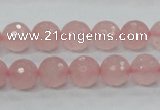 CRQ30 15.5 inches 10mm faceted round natural rose quartz beads
