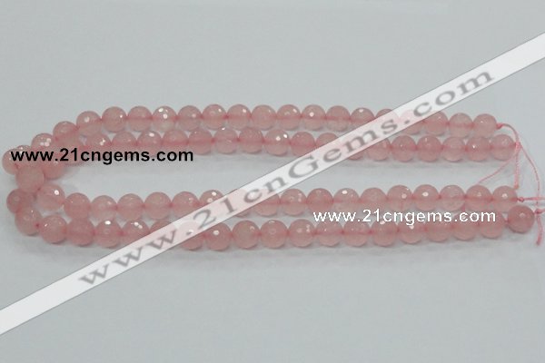 CRQ30 15.5 inches 10mm faceted round natural rose quartz beads