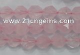 CRQ302 15 inches 10mm faceted nuggets rose quartz beads