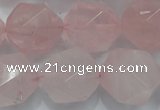 CRQ306 15 inches 18mm faceted nuggets rose quartz beads