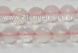 CRQ32 15.5 inches faceted round 12mm natural rose quartz beads