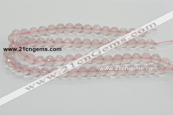 CRQ32 15.5 inches faceted round 12mm natural rose quartz beads