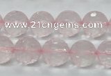 CRQ33 15.5 inches 14mm faceted round natural rose quartz beads