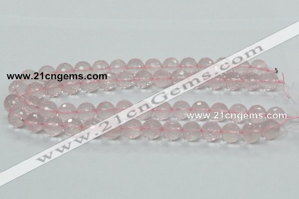 CRQ33 15.5 inches 14mm faceted round natural rose quartz beads