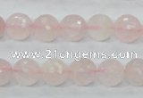 CRQ34 15.5 inches 10mm faceted round natural rose quartz beads