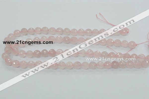 CRQ34 15.5 inches 10mm faceted round natural rose quartz beads