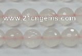 CRQ35 15.5 inches 12mm faceted round natural rose quartz beads