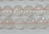 CRQ35 15.5 inches 12mm faceted round natural rose quartz beads