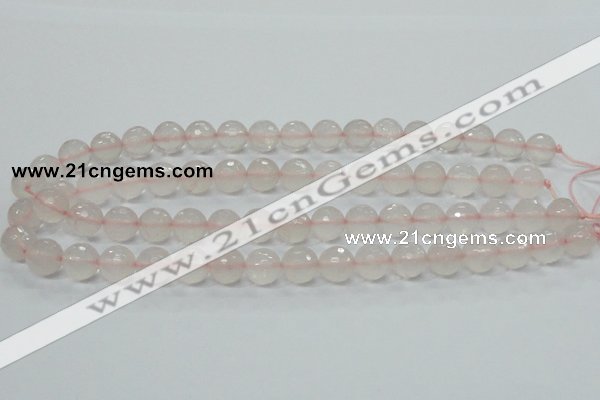 CRQ35 15.5 inches 12mm faceted round natural rose quartz beads