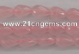 CRQ355 15.5 inches 6*9mm faceted teardrop rose quartz beads