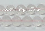 CRQ36 15.5 inches 14mm faceted round natural rose quartz beads