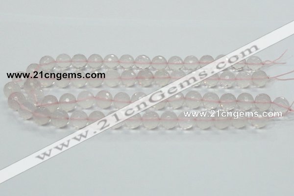 CRQ36 15.5 inches 14mm faceted round natural rose quartz beads