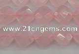 CRQ368 15.5 inches 8*8mm faceted diamond rose quartz beads