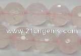 CRQ37 15.5 inches 16mm faceted round natural rose quartz beads