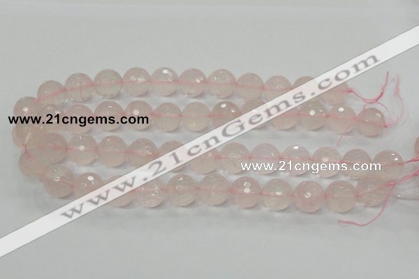 CRQ37 15.5 inches 16mm faceted round natural rose quartz beads