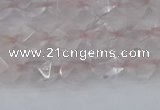 CRQ401 15.5 inches 6mm faceted nuggets rose quartz beads