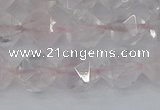 CRQ402 15.5 inches 8mm faceted nuggets rose quartz beads