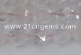 CRQ402 15.5 inches 8mm faceted nuggets rose quartz beads