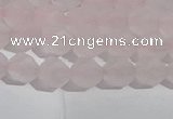 CRQ406 15.5 inches 6mm faceted nuggets matte rose quartz beads