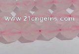 CRQ407 15.5 inches 8mm faceted nuggets matte rose quartz beads