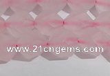 CRQ408 15.5 inches 10mm faceted nuggets matte rose quartz beads