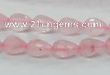 CRQ42 15.5 inches 8*12mm faceted teardrop natural rose quartz beads