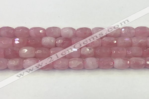 CRQ425 15.5 inches 10*15mm - 11*16mm faceted drum rose quartz beads