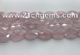 CRQ427 22*28mm - 25*30mm faceted octagonal rose quartz beads