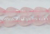 CRQ43 15.5 inches 10*14mm faceted teardrop natural rose quartz beads